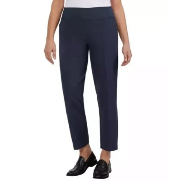 NEW Kirkland Signature Women's L  Ankle Pants Navy Blue Polyester - Picture 1 of 10